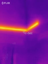 Imagen termica de tuberia de agua caliente